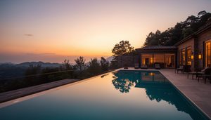 lucid-origin_elegant_social_gathering_villa_sunset_soft_light-0