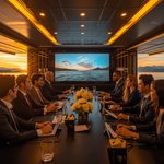 lucid-origin_business_professionals_yacht_meeting_sunset_luxury_16_9-3