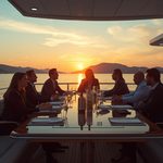 lucid-origin_business_professionals_yacht_meeting_sunset_luxury_16_9-6