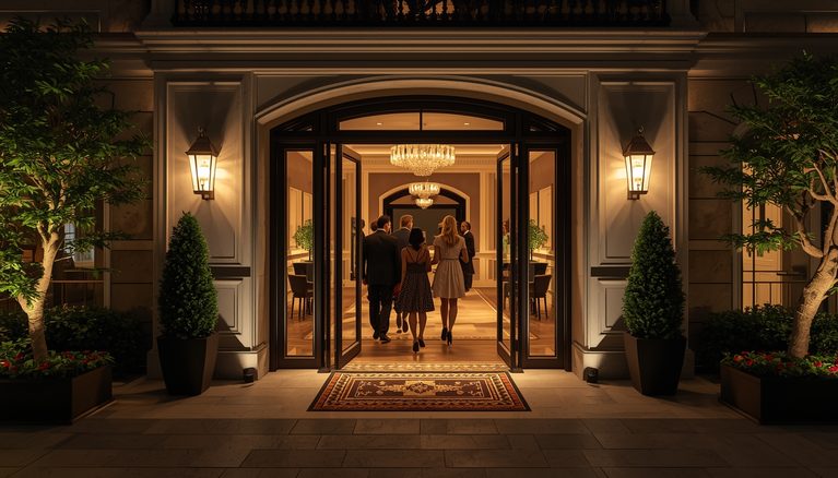 lucid-origin_elegant_group_entering_luxury_hotel_evening_16_9-5