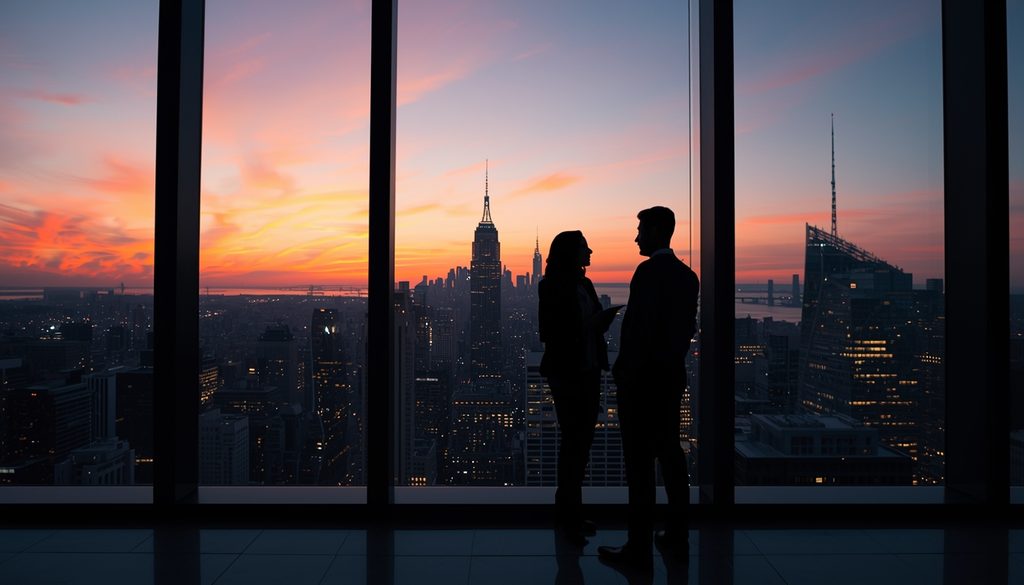 lucid-origin_two_executives_conversation_window_skyline_sunset_16_9-6