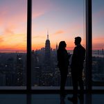 lucid-origin_two_executives_conversation_window_skyline_sunset_16_9-6